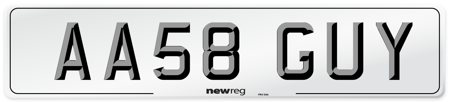 AA58 GUY Number Plate from New Reg